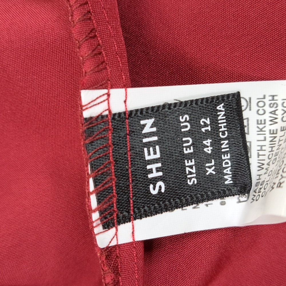 SHEIN Gold Dots Burgundy Red Tunic Size XL US 12 - Picture 13 of 15